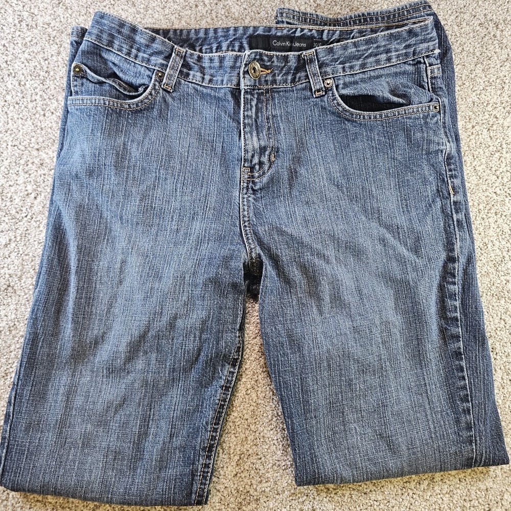 Calvin Klein Jeans Womens 10/30‎ Blue Denim Relaxed Bootcut Stretch  99% Cotton